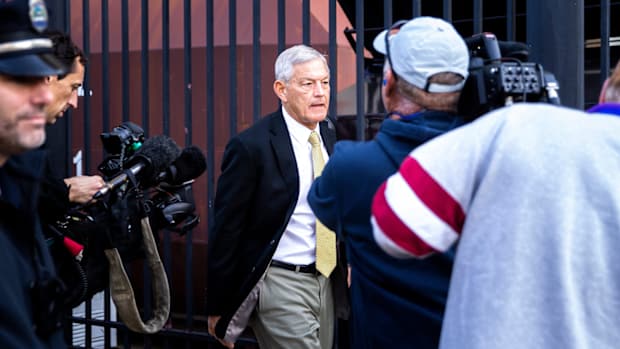 Kirk Ferentz enters stadium for Iowa vs. Ohio State game.